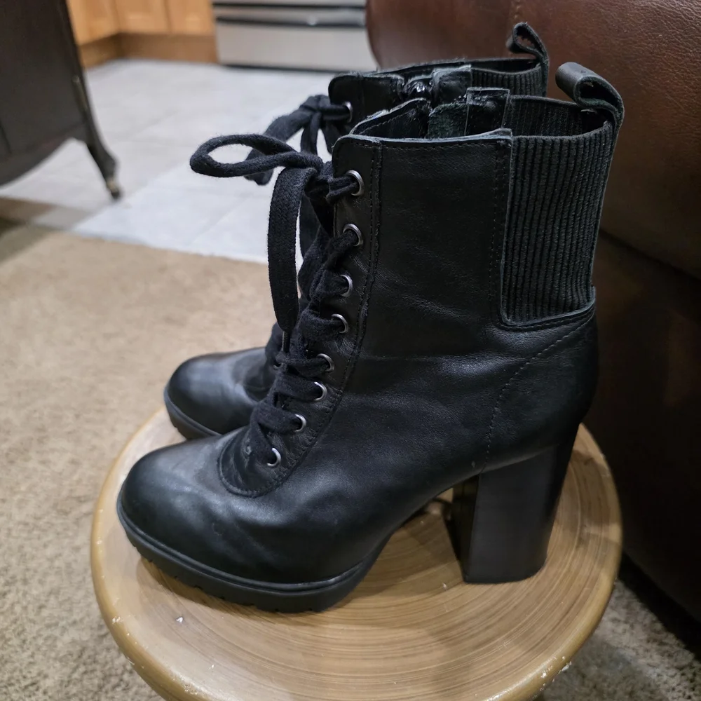 Steve Madden Black Combat Boots - Picture 3 of 4